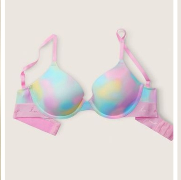 V.S.-4pc Bubble Ombre Blur Wear Everywhere T-Shirt Bra & Matching Panties 36C/S - Picture 7 of 11